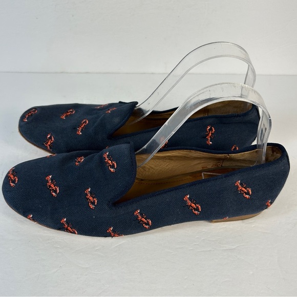 Coach Navy and Orange Patterned Women’s Loafers 11B - Picture 6 of 10